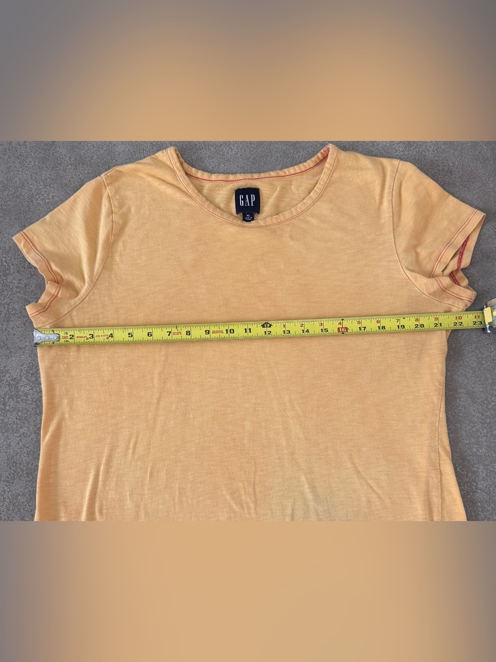 Gap XL Golden Mustard T-Shirt Dress Cotton Modal Short Sleeve Side Slits - Picture 6 of 8